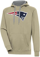 Antigua New England Patriots Mens Khaki Full Front Victory Long Sleeve Hoodie