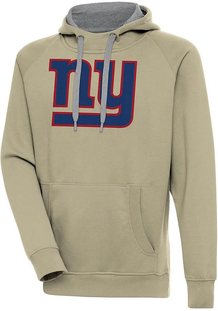 Antigua New York Giants Mens Khaki Full Front Victory Long Sleeve Hoodie