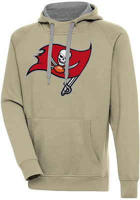 Antigua Tampa Bay Buccaneers Mens Khaki Full Front Victory Long Sleeve Hoodie