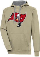 Antigua Tampa Bay Buccaneers Mens Khaki Full Front Victory Long Sleeve Hoodie