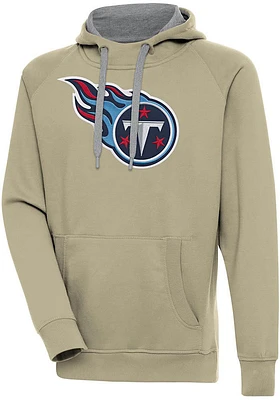 Antigua Tennessee Titans Mens Khaki Full Front Victory Long Sleeve Hoodie
