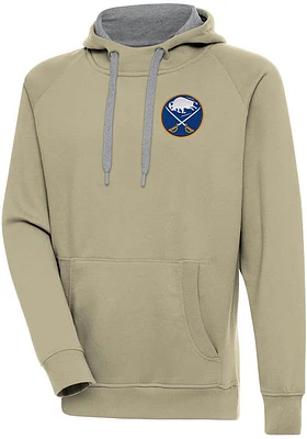 Antigua Buffalo Sabres Mens Tan Victory Design Long Sleeve Hoodie