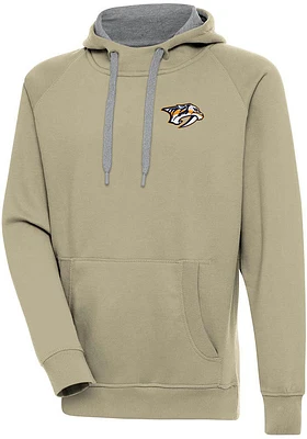 Antigua Nashville Predators Mens Khaki Victory Long Sleeve Hoodie