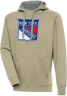 Antigua New York Rangers Mens Khaki Full Front Victory Long Sleeve Hoodie