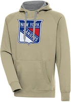Antigua New York Rangers Mens Khaki Full Front Victory Long Sleeve Hoodie