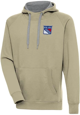 Antigua New York Rangers Mens Khaki Victory Long Sleeve Hoodie