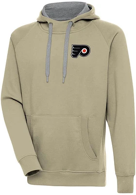 Antigua Philadelphia Flyers Mens Tan Victory Long Sleeve Hoodie