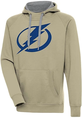 Antigua Tampa Bay Lightning Mens Khaki Full Front Victory Long Sleeve Hoodie