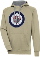 Antigua Winnipeg Jets Mens Khaki Full Front Victory Long Sleeve Hoodie