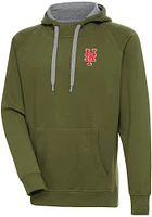 Antigua New York Mets Mens Olive Victory Long Sleeve Hoodie