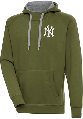 Antigua New York Yankees Mens Olive Victory Long Sleeve Hoodie