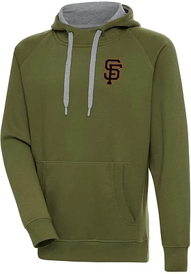 Antigua San Francisco Giants Mens Olive Victory Long Sleeve Hoodie