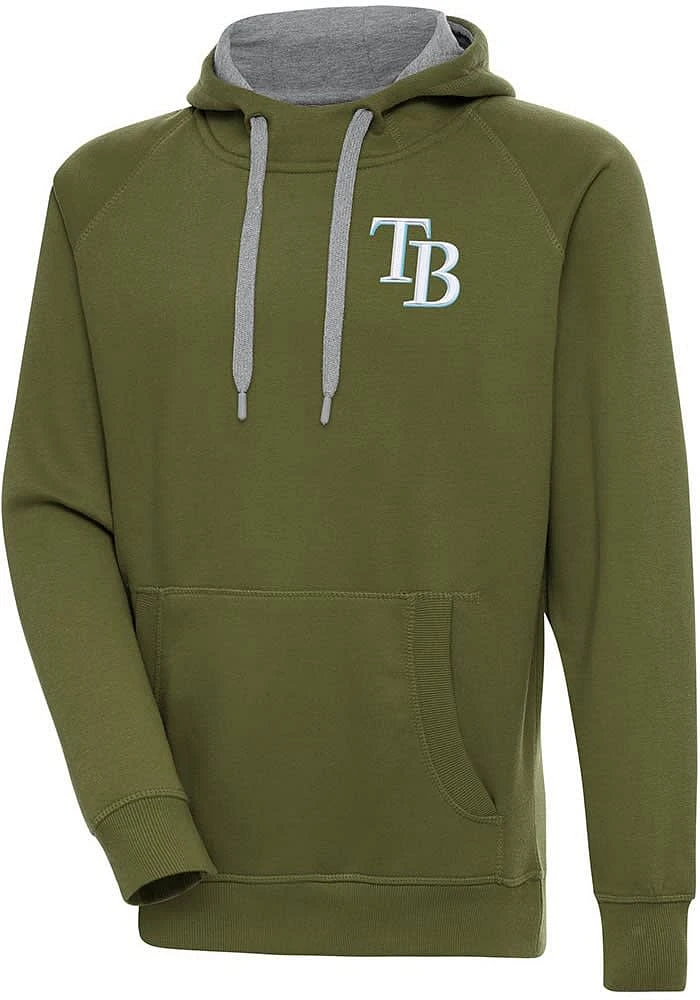 Antigua Tampa Bay Rays Mens Olive Victory Long Sleeve Hoodie