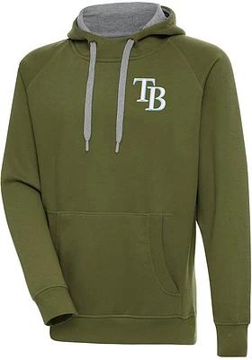 Antigua Tampa Bay Rays Mens Olive Victory Long Sleeve Hoodie