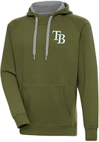 Antigua Tampa Bay Rays Mens Olive Victory Long Sleeve Hoodie
