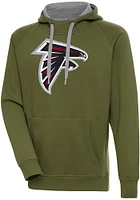 Antigua Atlanta Falcons Mens Olive Full Front Victory Long Sleeve Hoodie