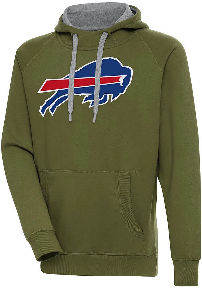 Antigua Buffalo Bills Mens Olive Full Front Victory Long Sleeve Hoodie