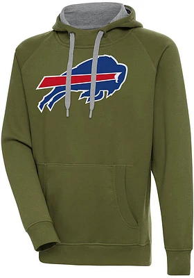 Antigua Buffalo Bills Mens Olive Full Front Victory Long Sleeve Hoodie