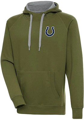 Antigua Indianapolis Colts Mens Olive Victory Long Sleeve Hoodie