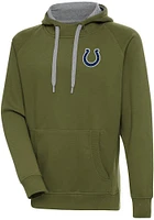 Antigua Indianapolis Colts Mens Olive Victory Long Sleeve Hoodie