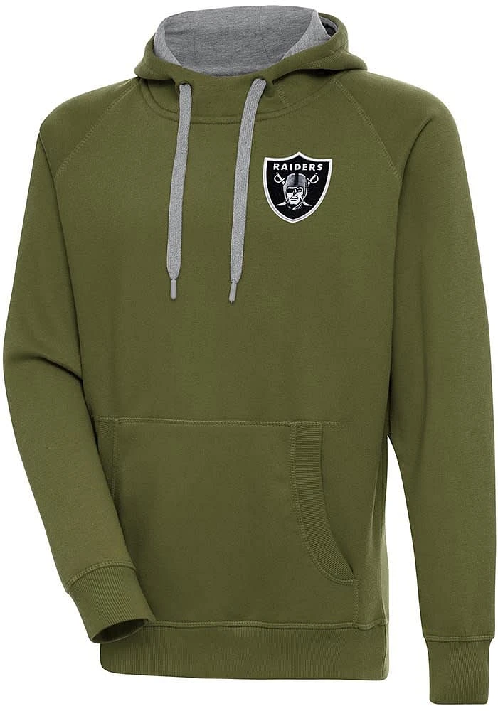 Antigua Las Vegas Raiders Mens Olive Victory Long Sleeve Hoodie