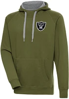 Antigua Las Vegas Raiders Mens Olive Victory Long Sleeve Hoodie