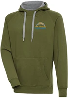 Antigua Los Angeles Chargers Mens Olive Text Victory Long Sleeve Hoodie