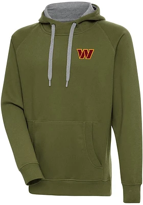 Antigua Washington Commanders Mens Olive Victory Long Sleeve Hoodie