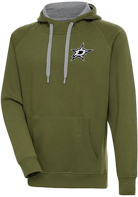 Antigua Dallas Stars Mens Olive Victory Long Sleeve Hoodie