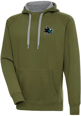 Antigua San Jose Sharks Mens Olive Victory Long Sleeve Hoodie