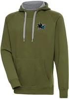 Antigua San Jose Sharks Mens Olive Victory Long Sleeve Hoodie