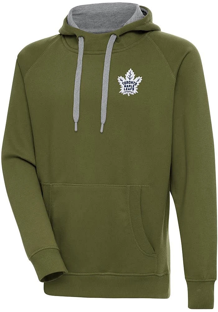 Antigua Toronto Maple Leafs Mens Olive Victory Long Sleeve Hoodie