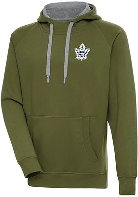 Antigua Toronto Maple Leafs Mens Olive Victory Long Sleeve Hoodie