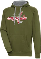 Antigua Washington Capitals Mens Olive Full Front Victory Long Sleeve Hoodie