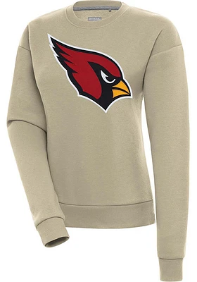 Antigua Arizona Cardinals Womens Khaki Full Front Victory Crew Sweatshirt
