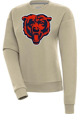 Antigua Chicago Bears Womens Khaki Full Front Alternate Victory Crew Sweatshirt