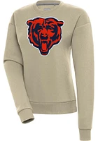 Antigua Chicago Bears Womens Khaki Full Front Alternate Victory Crew Sweatshirt