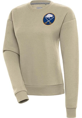 Antigua Buffalo Sabres Womens Khaki Victory Crew Sweatshirt