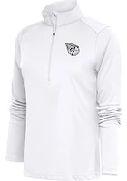 Antigua Cleveland Guardians Womens Metallic Logo Tribute Qtr Zip Pullover