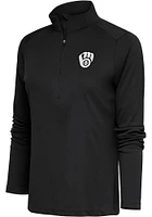 Antigua Milwaukee Brewers Womens Metallic Logo Tribute Qtr Zip Pullover