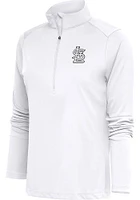 Antigua St Louis Cardinals Womens White Metallic Logo Tribute Qtr Zip Pullover