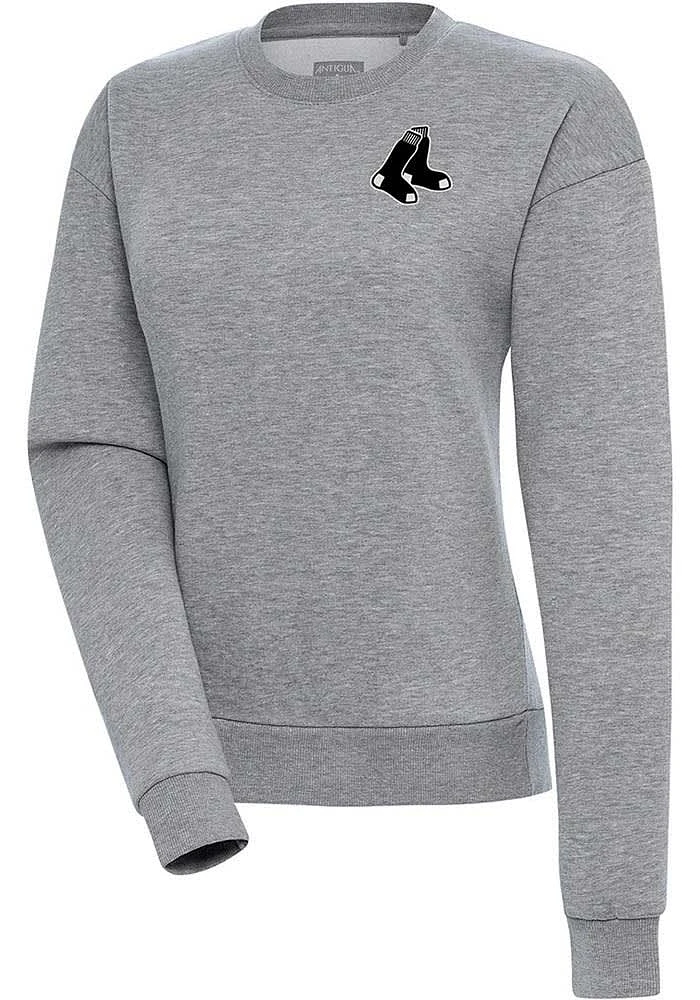 Antigua Boston Red Sox Womens Metallic Logo Victory Crew Sweatshirt