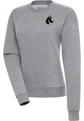 Antigua Boston Red Sox Womens Metallic Logo Victory Crew Sweatshirt