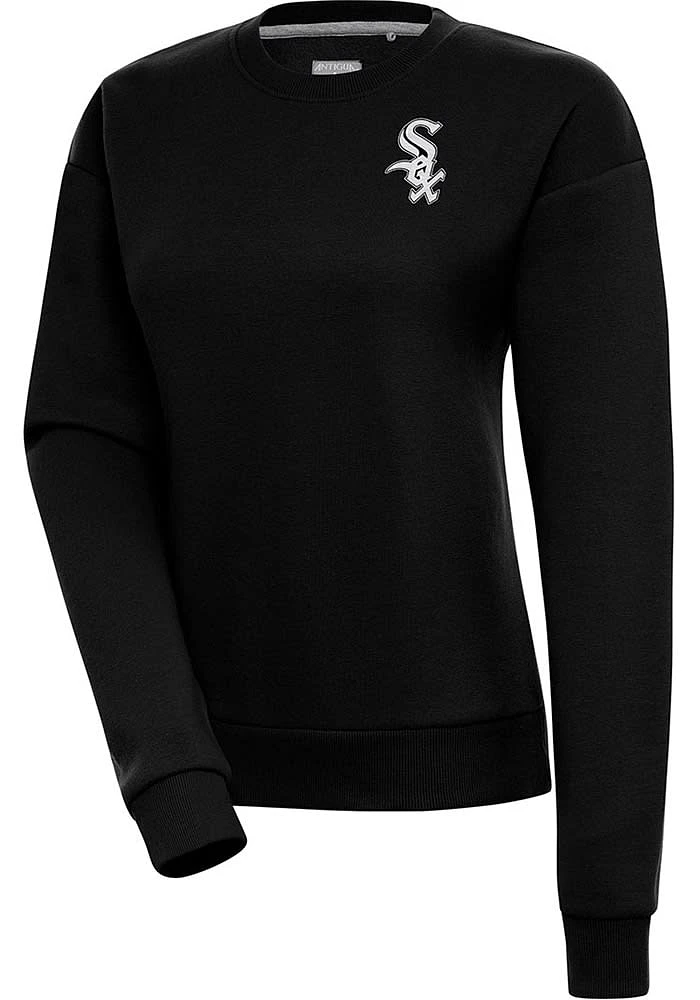 Antigua Chicago White Sox Womens Metallic Logo Victory Crew Sweatshirt