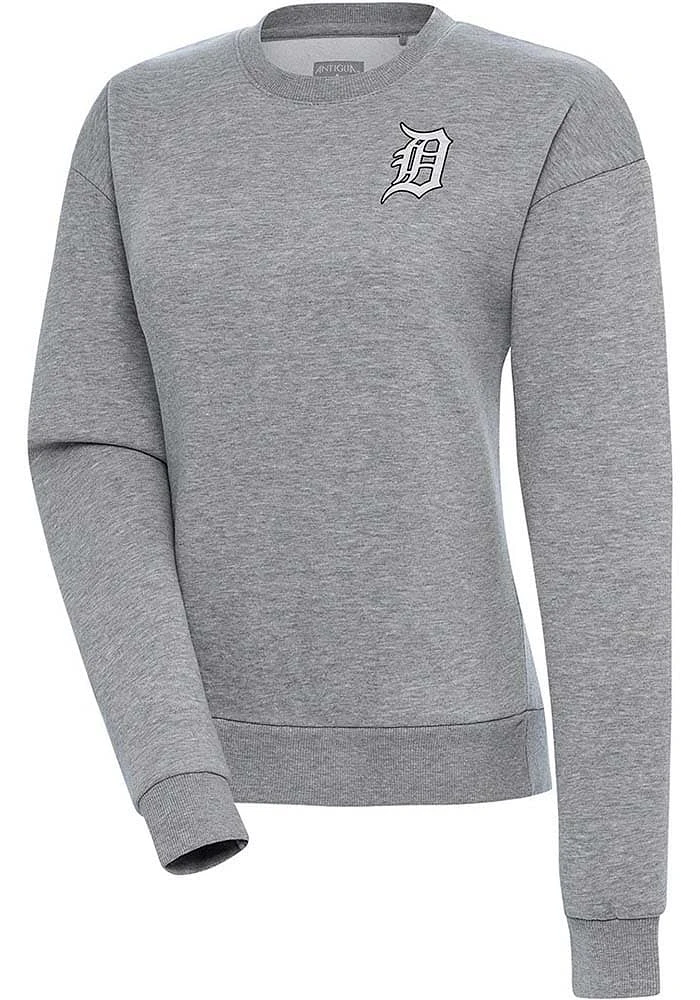 Antigua Detroit Tigers Womens Metallic Logo Victory Crew Sweatshirt