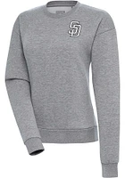 Antigua San Diego Padres Womens Metallic Logo Victory Crew Sweatshirt