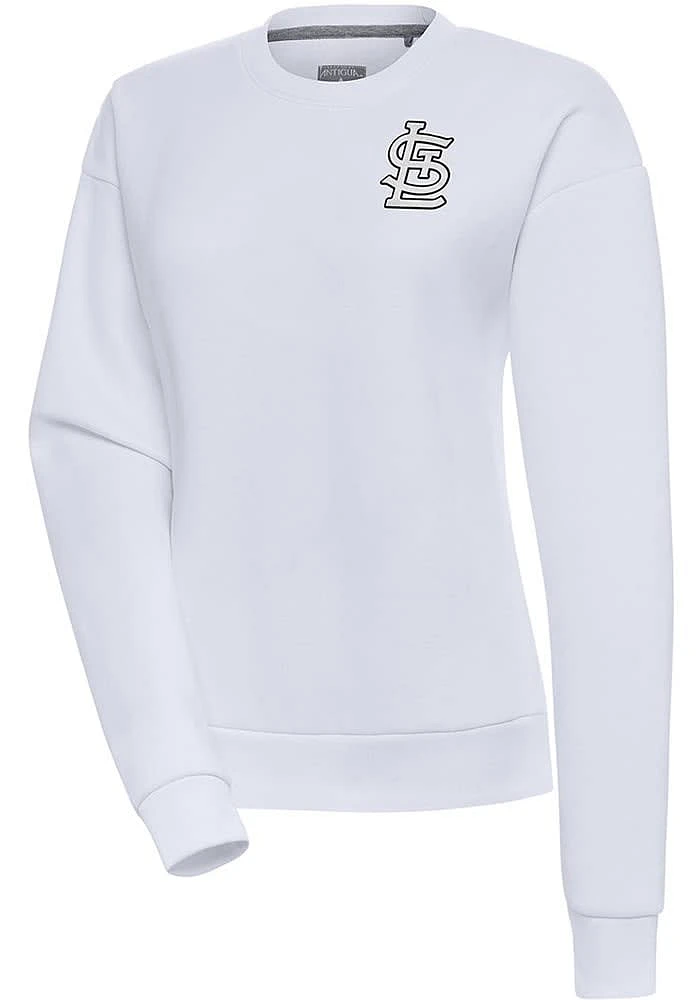 Antigua St Louis Cardinals Womens Metallic Logo Victory Crew Sweatshirt