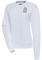 Antigua St Louis Cardinals Womens Metallic Logo Victory Crew Sweatshirt