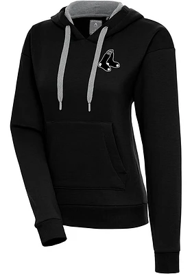 Antigua Boston Red Sox Womens Metallic Logo Victory Hooded Sweatshirt