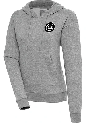 Antigua Chicago Cubs Womens Metallic Logo Victory Hooded Sweatshirt